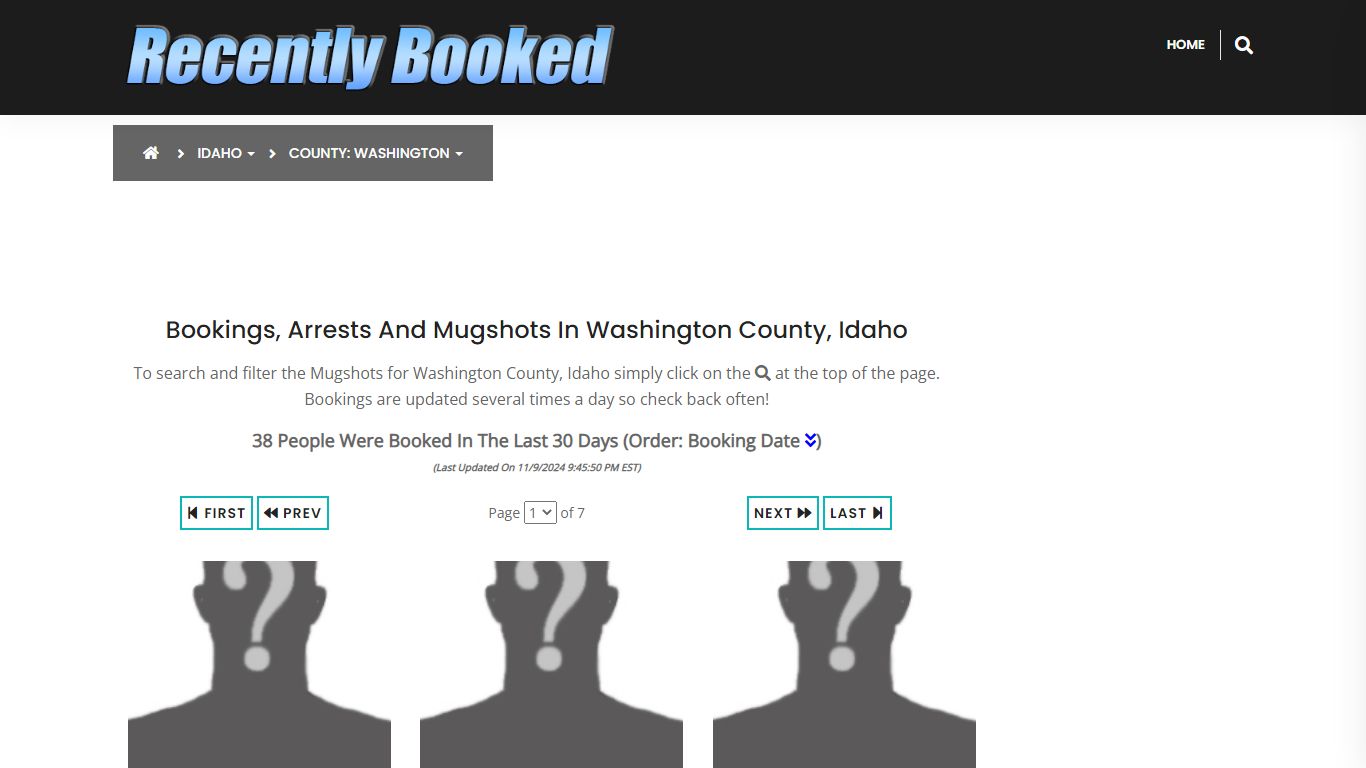 Bookings, Arrests and Mugshots in Washington County, Idaho