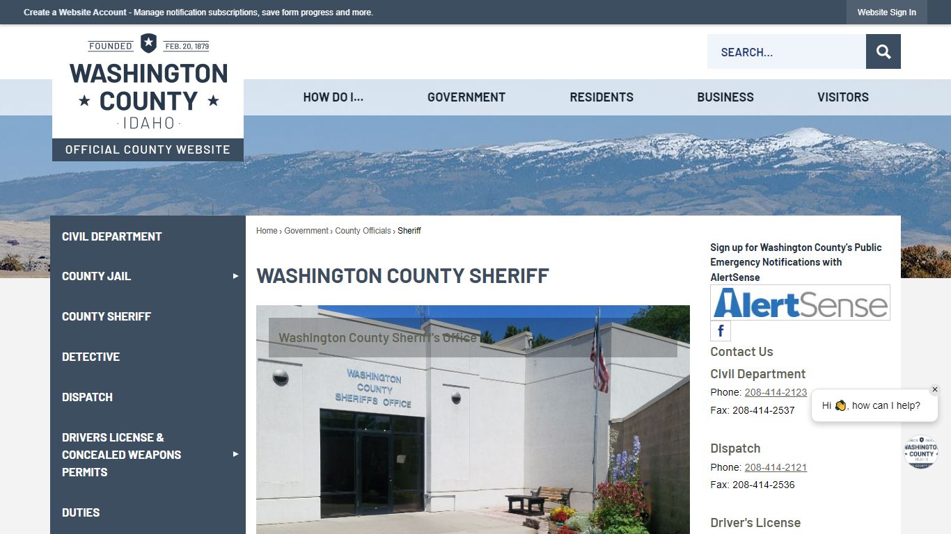 WASHINGTON COUNTY Sheriff