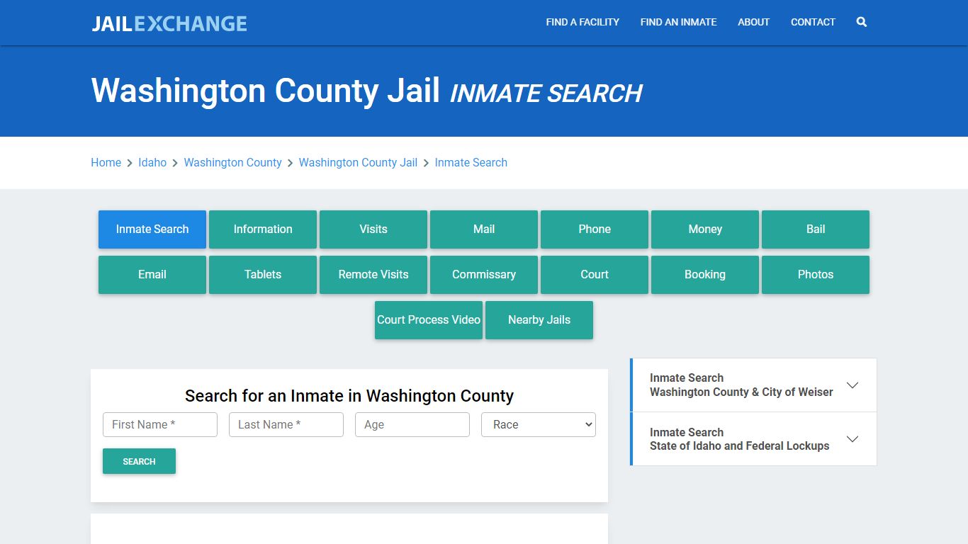 Washington County Jail, ID Inmate Search: Roster & Mugshots