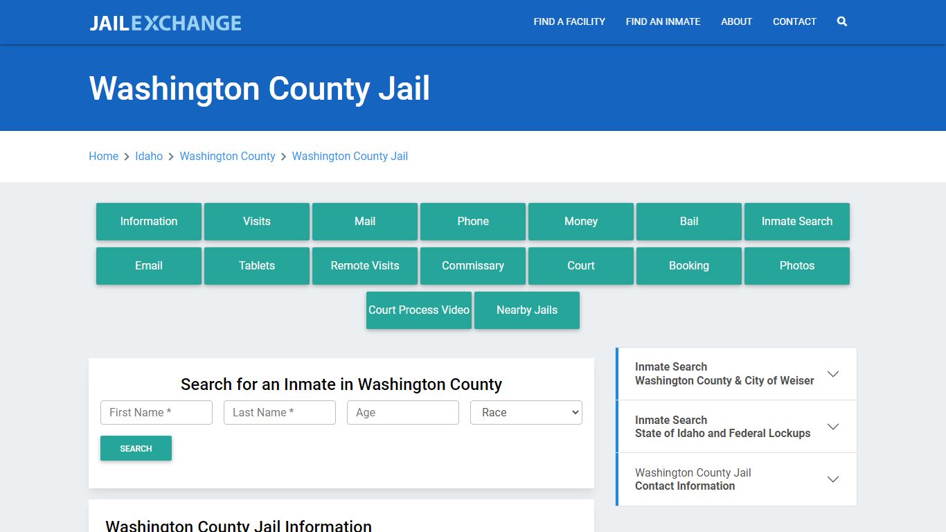 Washington County Jail Roster Lookup, ID, Inmate Search